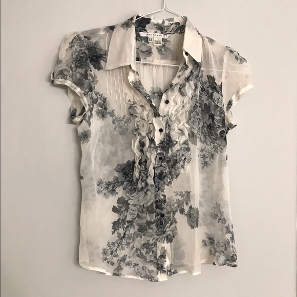 Zara 100% Silk Sheer Blouse - Picture 1 of 4